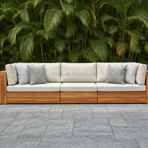 Teak Outdoor Sectional Sofa Set with Modular Design for Maximum Flexibility - Kreitoe Teak furniture manufacturer
