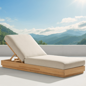 Delond Teak outdoor sunlounger 1
