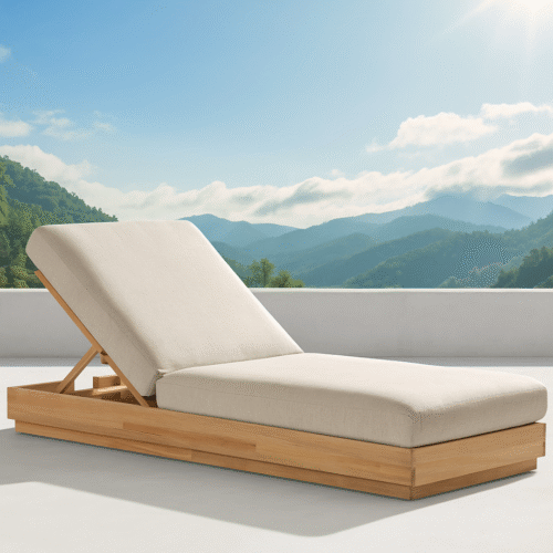 Delond Teak outdoor sunlounger 1