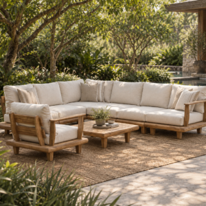 Modular Teak Garden Corner Sofa
