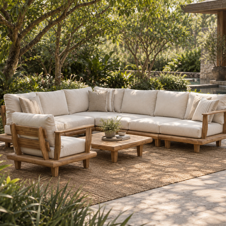 Modular Teak Garden Corner Sofa