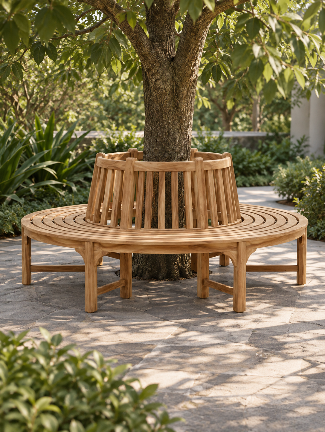 Round Teak Tree Bench